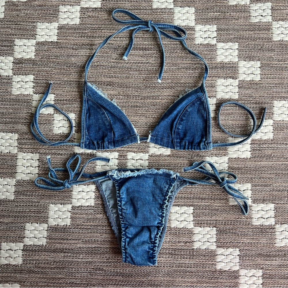 Edikted Denim Bikini Set XS